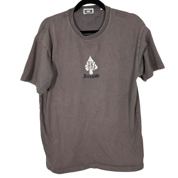 Kith Fake Friends ASL Sign Language Grey Short Sleeve Shirt Men's Size Large - Picture 5 of 5